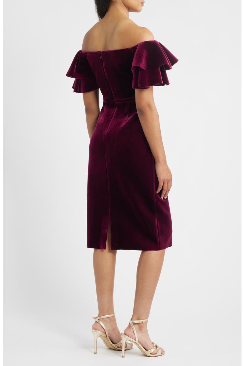 Off the Shoulder Ruffle Cocktail Dress, Alternate, color, WNE
