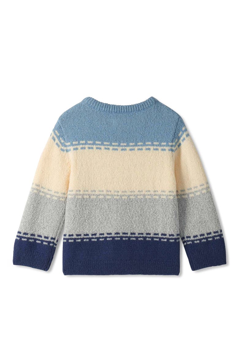 Colorblock Stripe Crewneck Sweater, Alternate, color, GREY/ BLUE