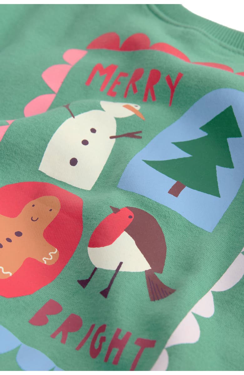 NEXT Kids' Christmas Cotton Blend Sweatshirt, Alternate, color, Green