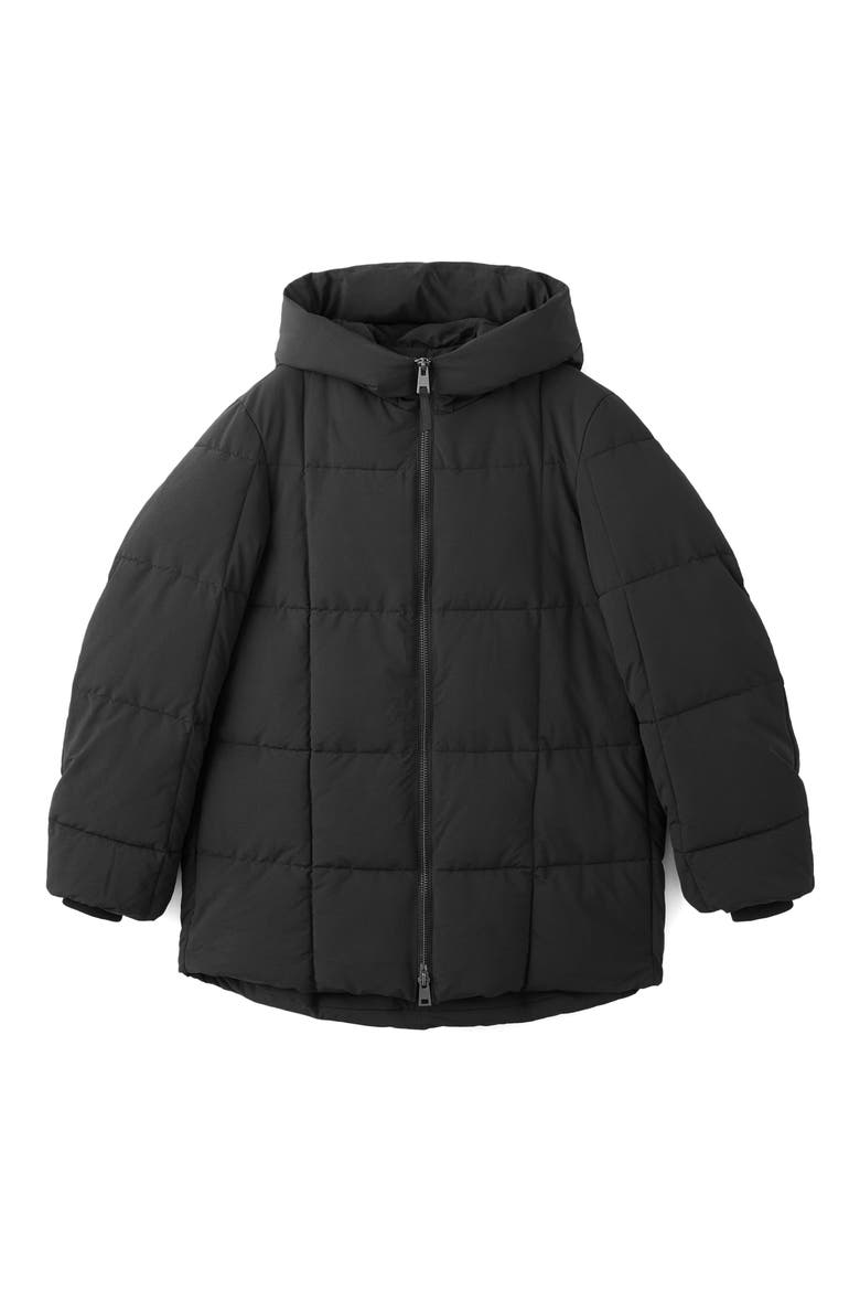 Quilted Hooded Puffer Coat, Main, color, BLACK