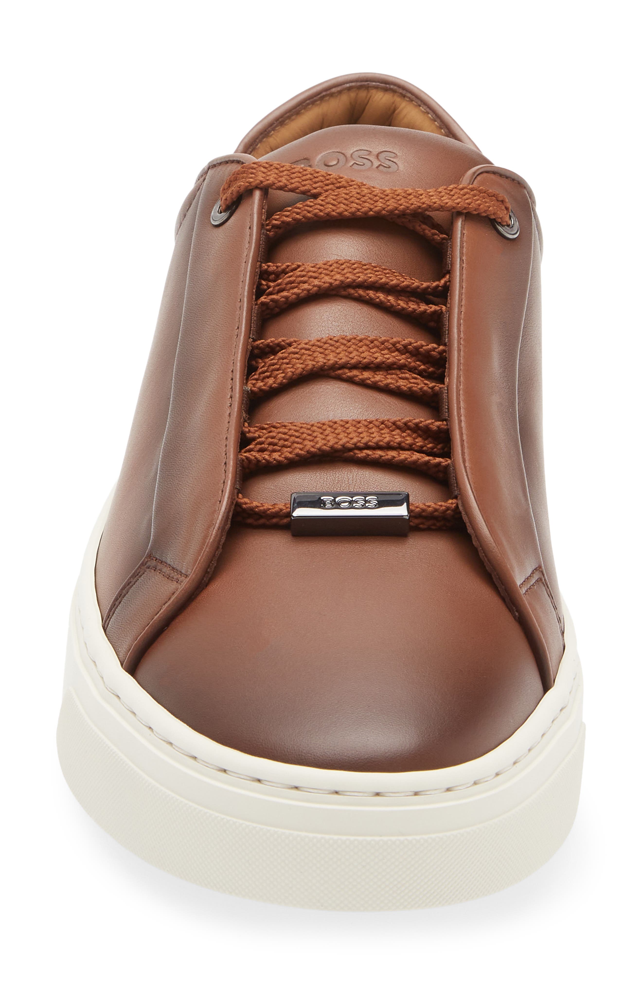 BOSS Gary Low Top Sneaker, Alternate, color, Medium Brown