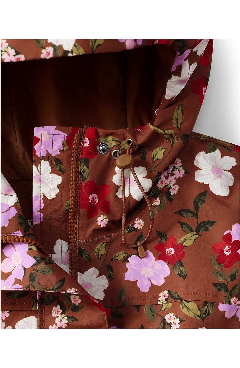 Lands' End Plus Size Squall Hooded Waterproof Raincoat, Alternate, color, Rich Ginger Brown Wild Roses