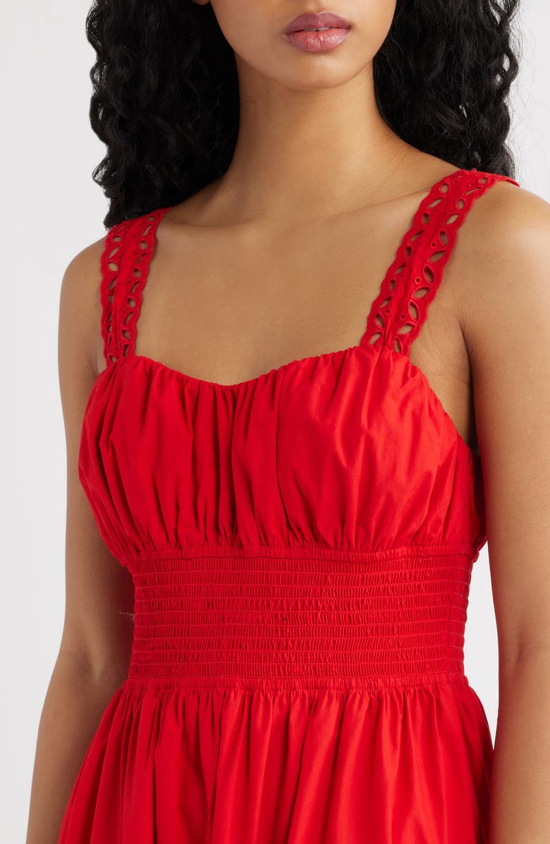 Rails Moira Smocked Back Sleeveless Maxi Dress, Alternate, color, Scarlet