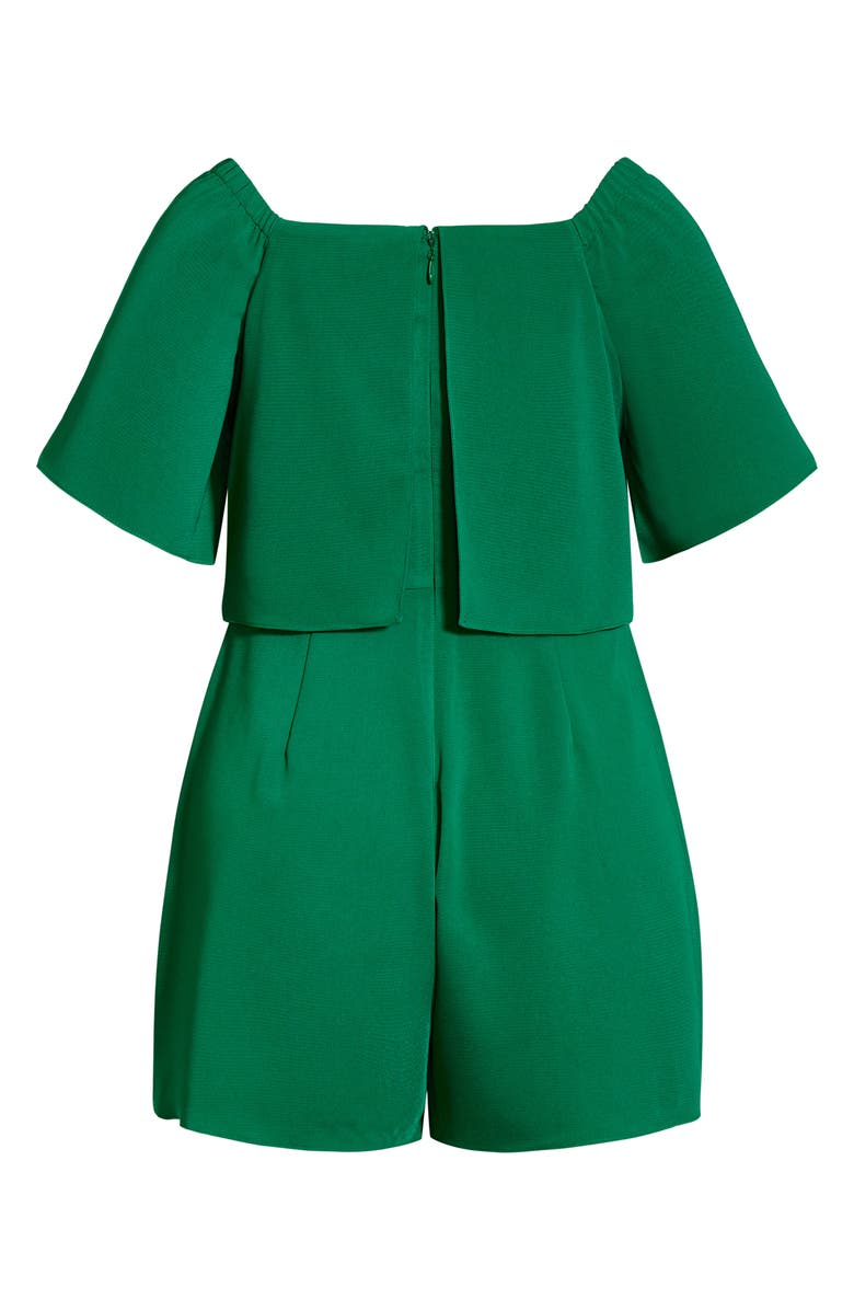 City Chic Mysterious Off the Shoulder Romper, Alternate, color, 