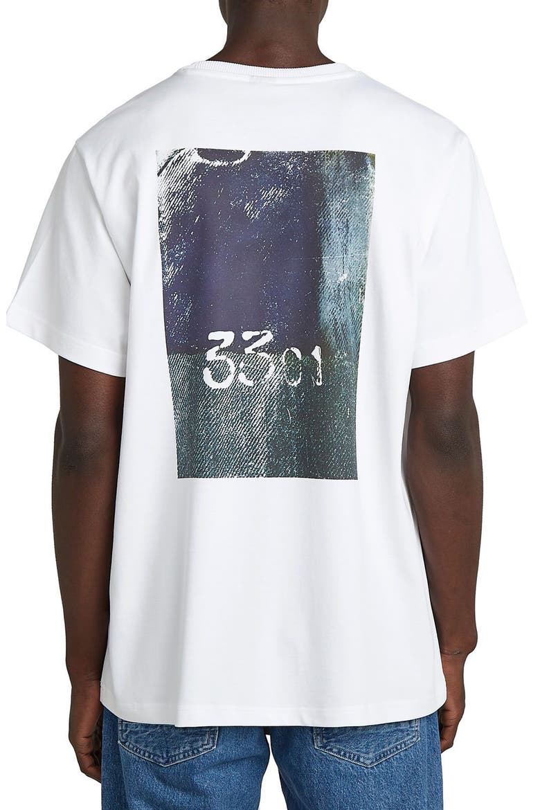 Back Photo Print Lose Organic Cotton Graphic T-Shirt, Alternate, color, WHITE DENIM