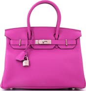 Pre-Owned Hermes Birkin Handbag Pink Togo with Palladium Hardware 30