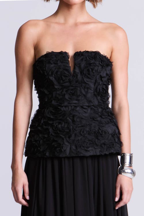 Bcbg 3d Floral Gown In Black