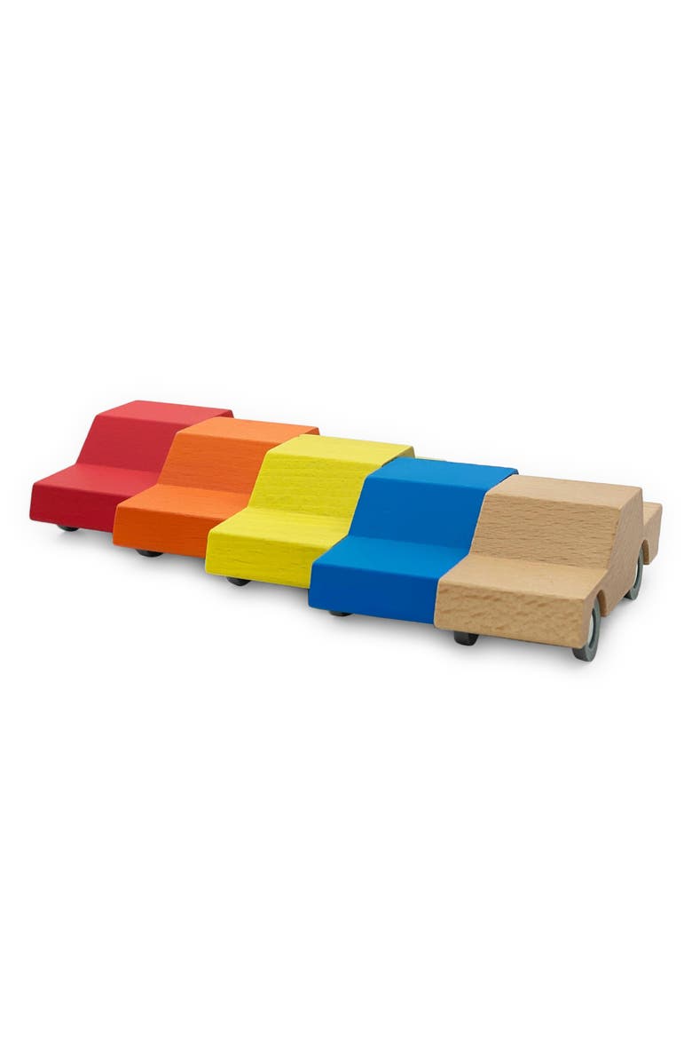 Waytoplay Kids' Back & Forth Set of 5 Wooden Toy Cars, Alternate, color, 