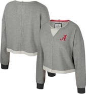 COLOSSEUM Women's Colosseum Charcoal Alabama Crimson Tide Magnum Scoop Neck Cropped Pullover Sweatshirt