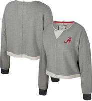 COLOSSEUM Women's Colosseum Charcoal Alabama Crimson Tide Magnum Scoop Neck Cropped Pullover Sweatshirt