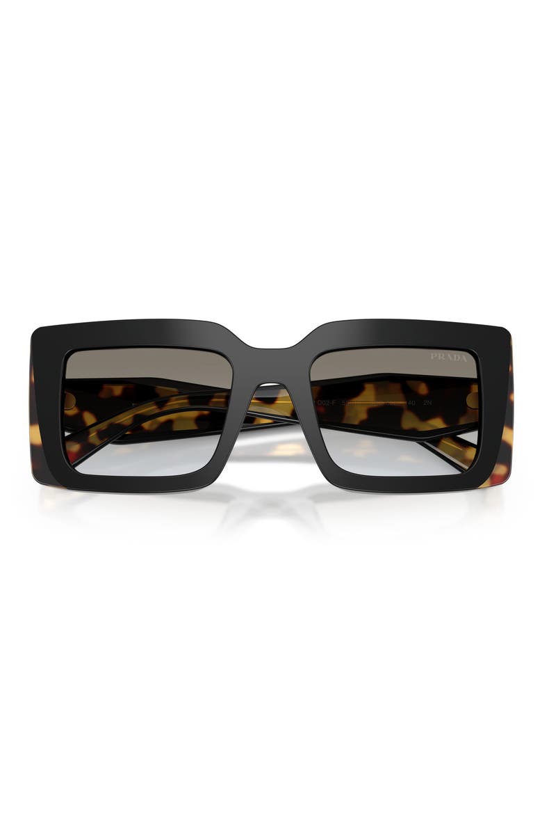 53mm Rectangular Sunglasses, Alternate, color, BLACK/MEDIUM TORTOISE / GREY G