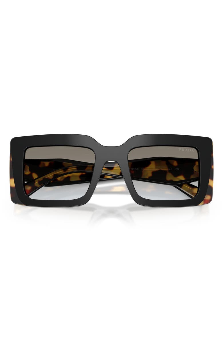 Prada 53mm Rectangular Sunglasses, Alternate, color, Black/ Tortoise / Grey