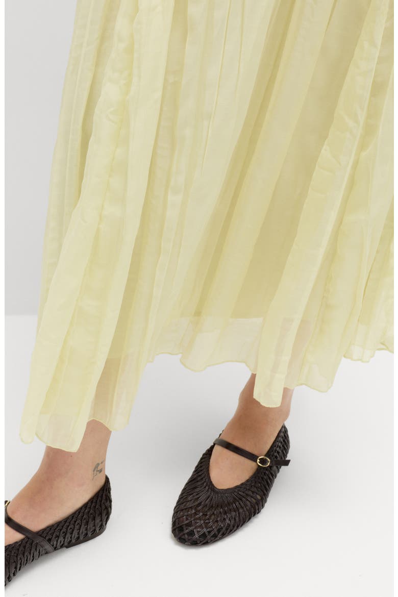 Crinkle Midi Skirt, Alternate, color, YELLOW