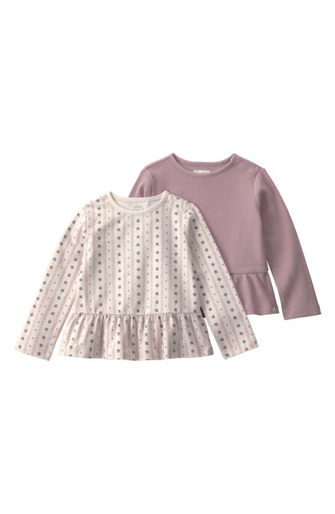Kids' 2-Pack Organic Cotton Peplum Tops