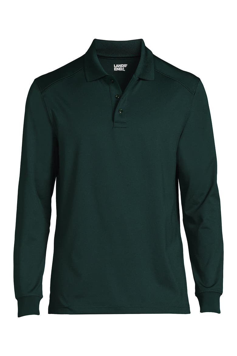 Long Sleeve Rapid Dry Polo Shirt, Alternate, color, Evergreen