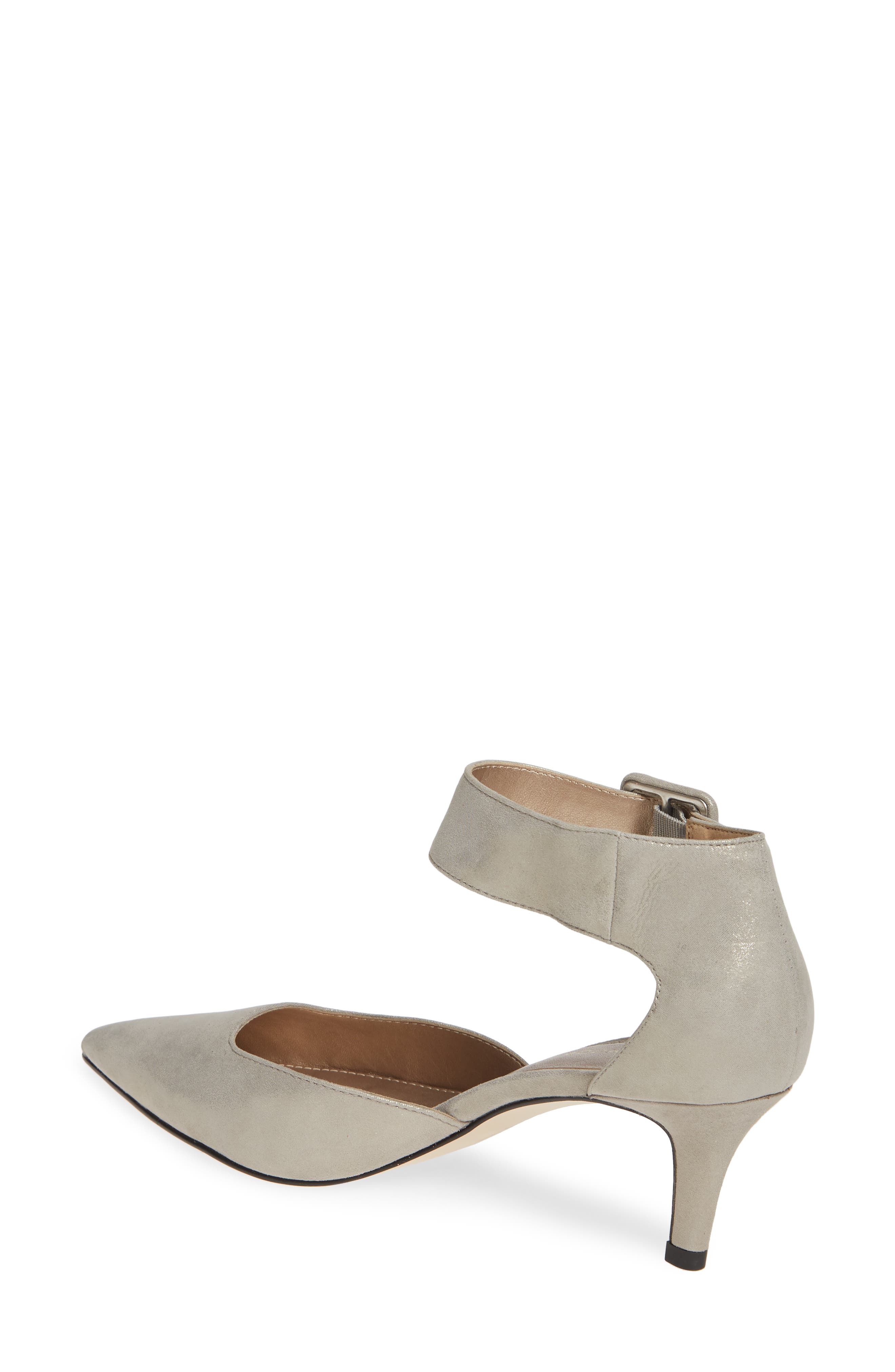Kenley Ankle Strap Pump, Alternate, color, PEWTER SUEDE