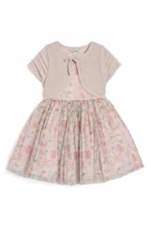 Pippa & Julie Kids' Chloe Floral Print Tulle Dress & Shrug Set