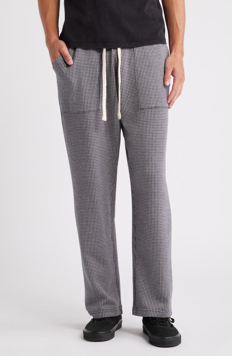 KROST Houndstooth Jacquare Cotton Blend Knit Drawstring Pants, Main, color, 