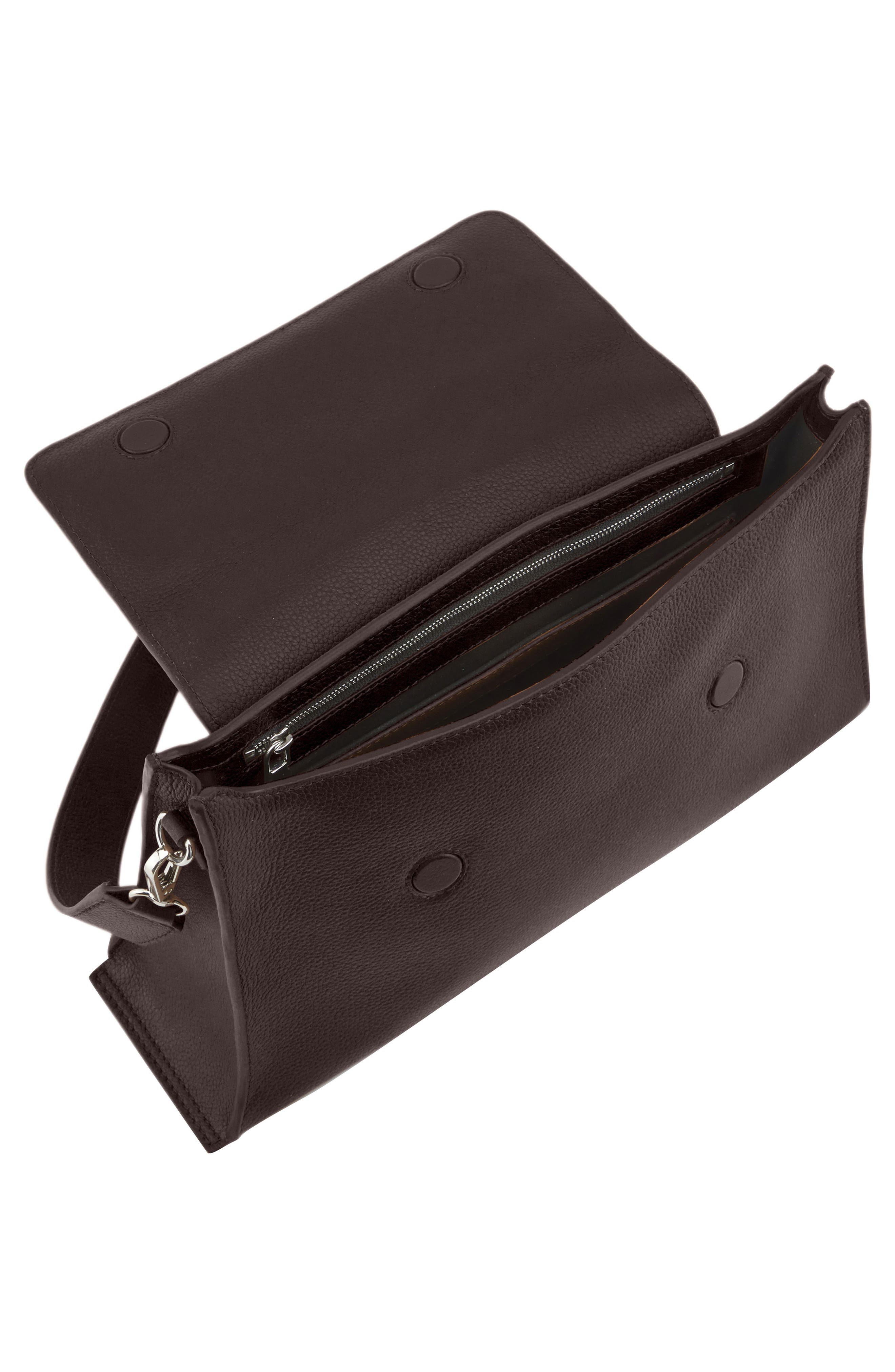behno Winnie Pebble Leather Shoulder Bag, Alternate, color, Cacao
