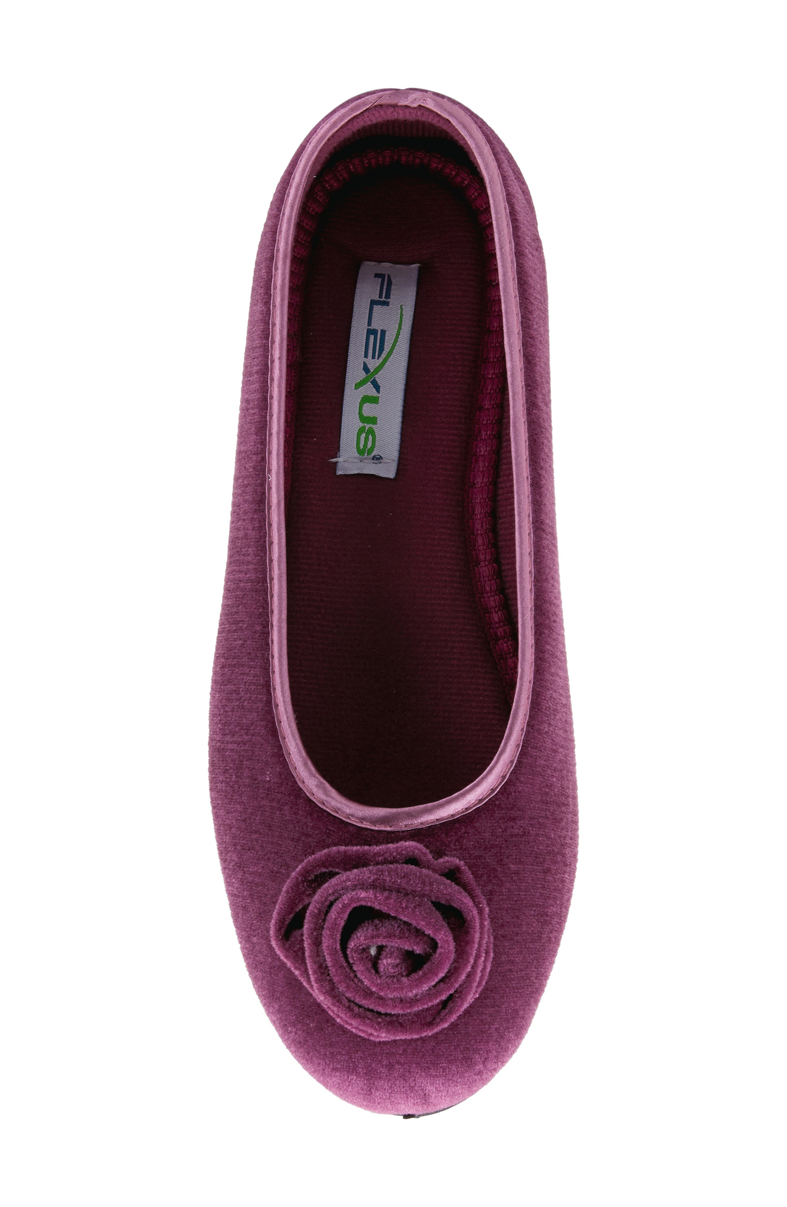 Flexus by Spring Step Roseloud Velvet Slipper, Alternate, color, Purple