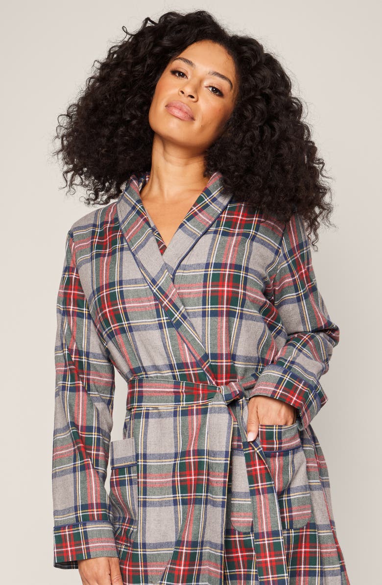 Petite Plume Westminster Tartan Cotton Robe, Alternate, color,