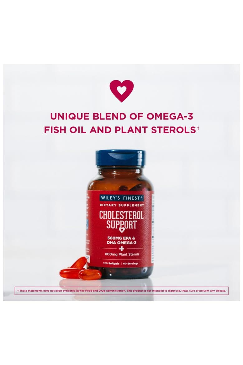 Cholesterol Support Heart Health Supplement with Omega-3 Softgels, 120 softgels,, Alternate, color, None