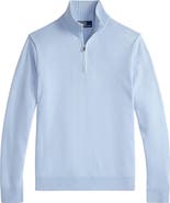 Polo Ralph Lauren Mock Neck Cotton Quarter Zip Sweater