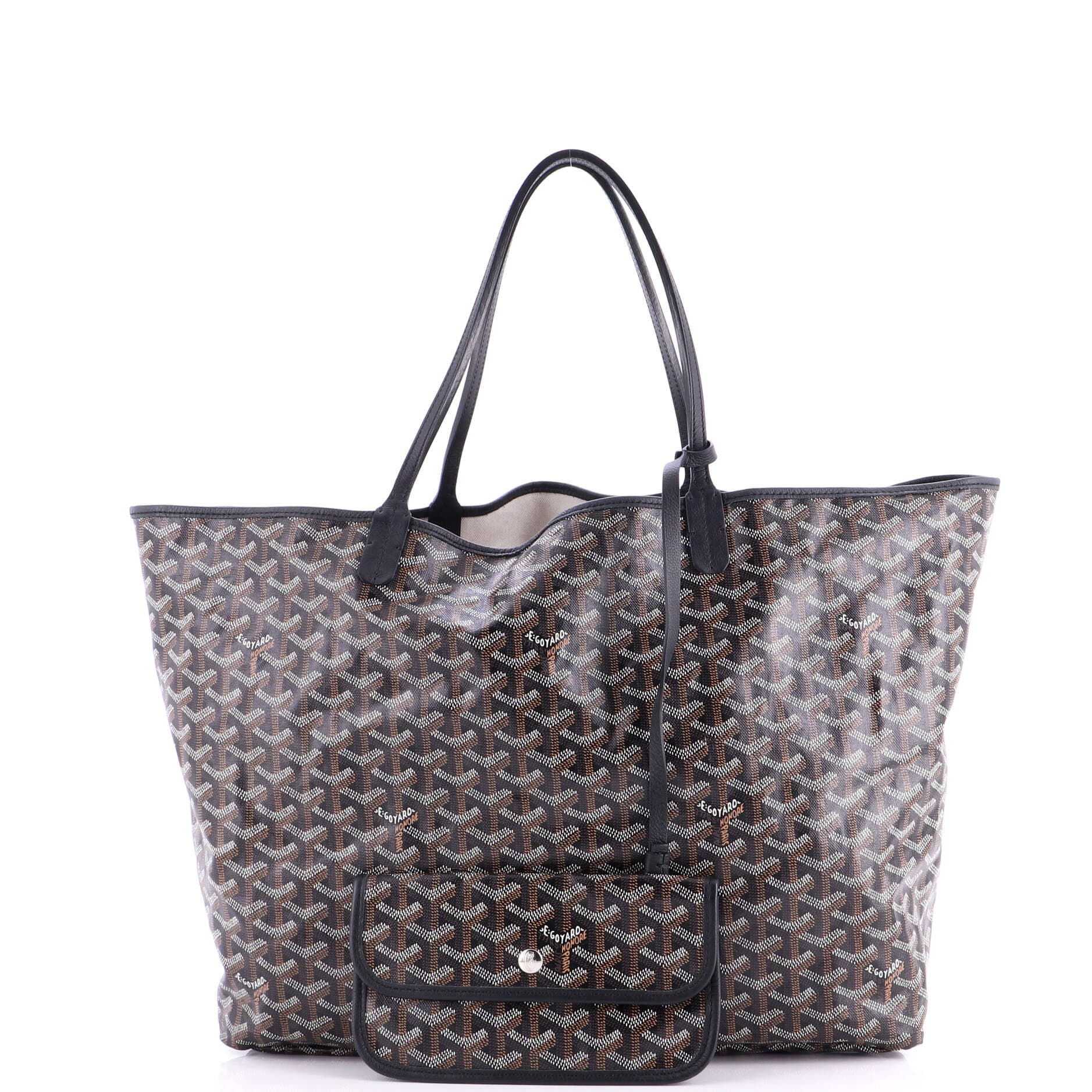 Pre-Owned Goyard Saint Louis Tote Coated Canvas GM, Alternate, color, Black