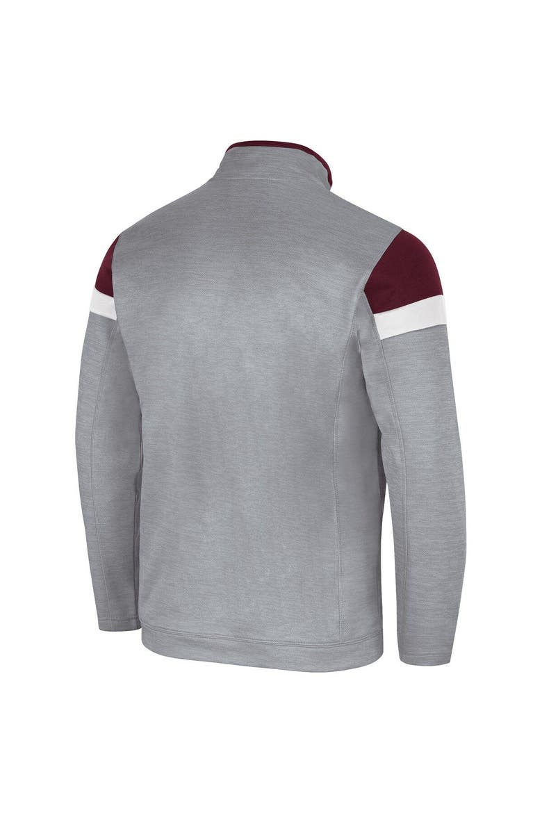 Men's Colosseum Gray Mississippi State Bulldogs Bingo Quarter-Zip Jacket, Alternate, color, Gray