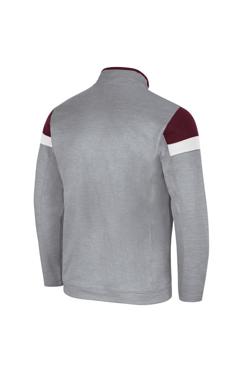 COLOSSEUM Men's Colosseum Gray Mississippi State Bulldogs Bingo Quarter-Zip Jacket, Alternate, color, 