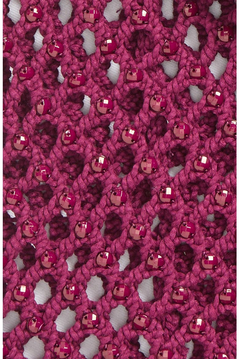 Molynes Beaded Cotton Blend Mesh Stitch Hood, Alternate, color, ORCHID