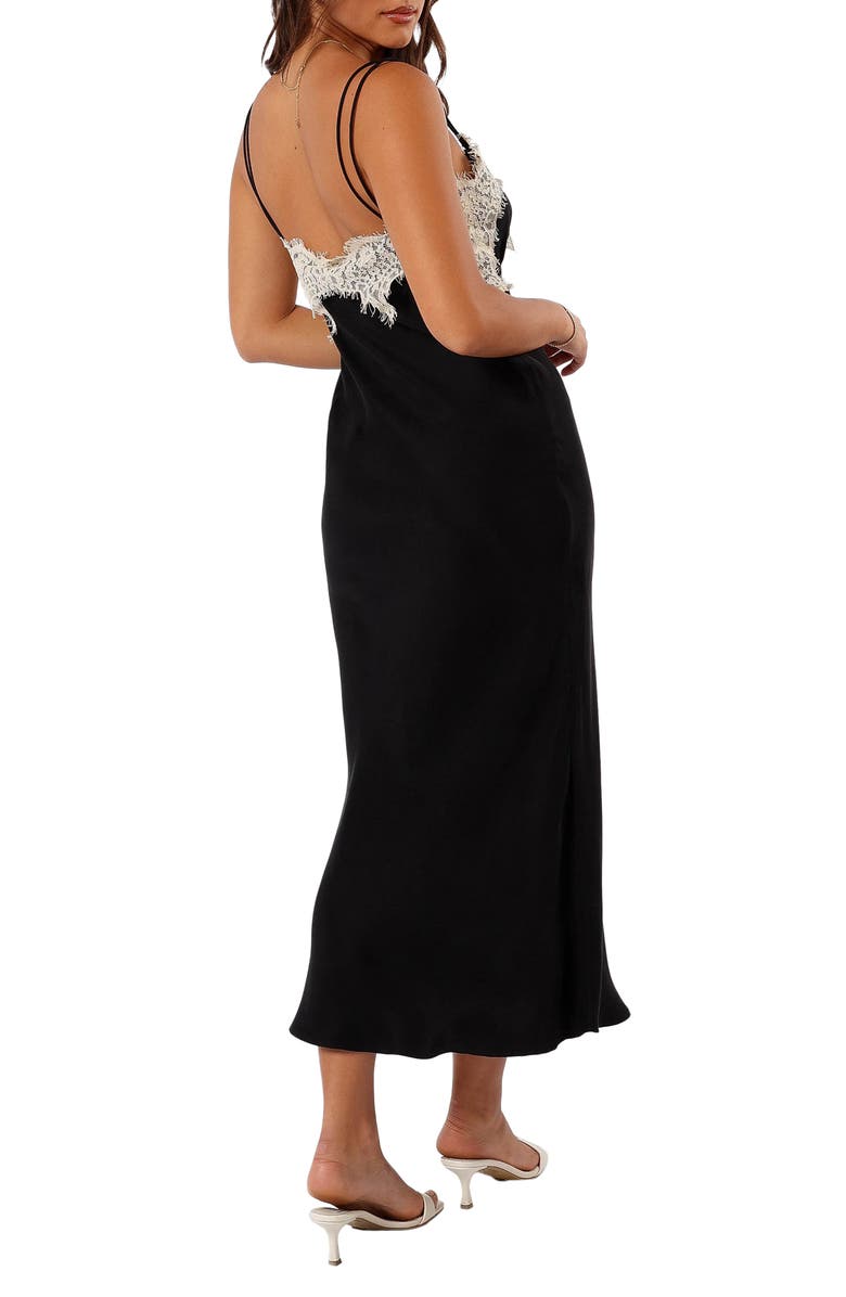 Petal 
Pup Alita Lace Trim Cocktail Slipdress, Alternate, color, Black