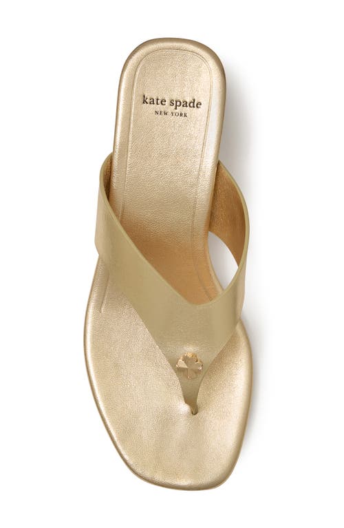 Kate Spade Spade Flower Kitten Heel Sandals In Pale Gold
