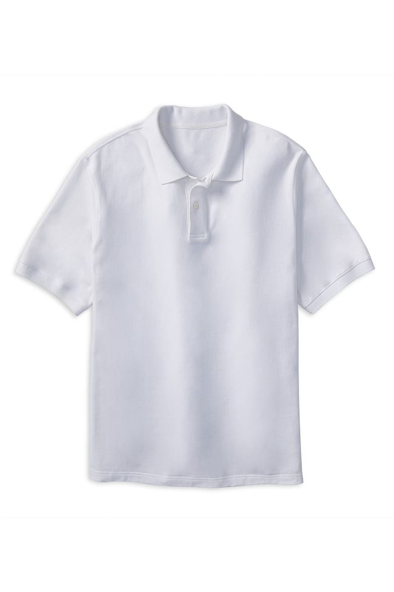 Big & Tall Piqué Mesh Short-sleeve Polo Shirt, Alternate, color, BRIGHT WHITE