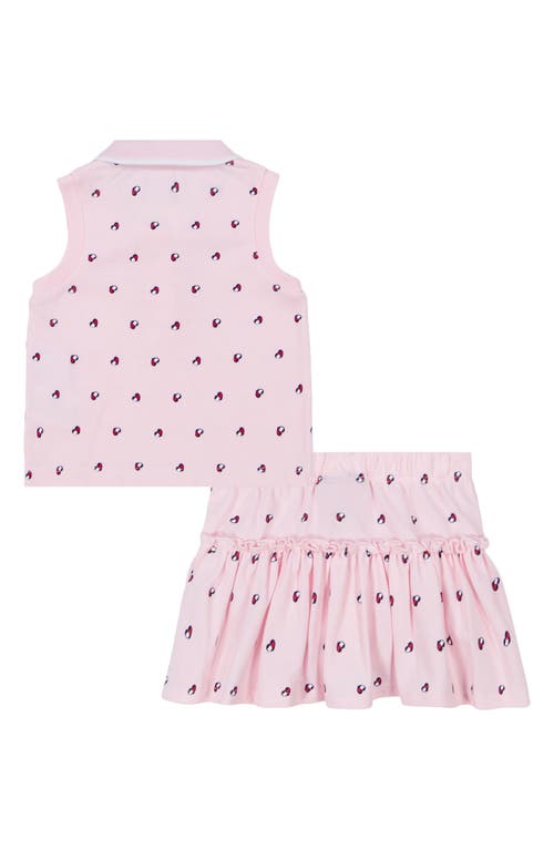 Tommy Hilfiger Logo Heart Sleeveless Polo & Skirted Bloomers Set In Pink