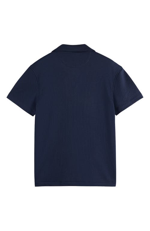 Scotch & Soda Popcorn Jersey Short Sleeve Button-up Camp Shirt