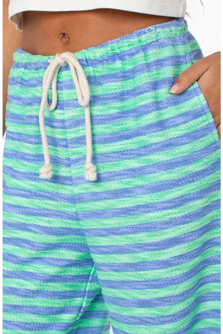 Beach Breeze Stripe Drawstring Waist Stretch Cotton Pants, Alternate, color, SPRING BUD