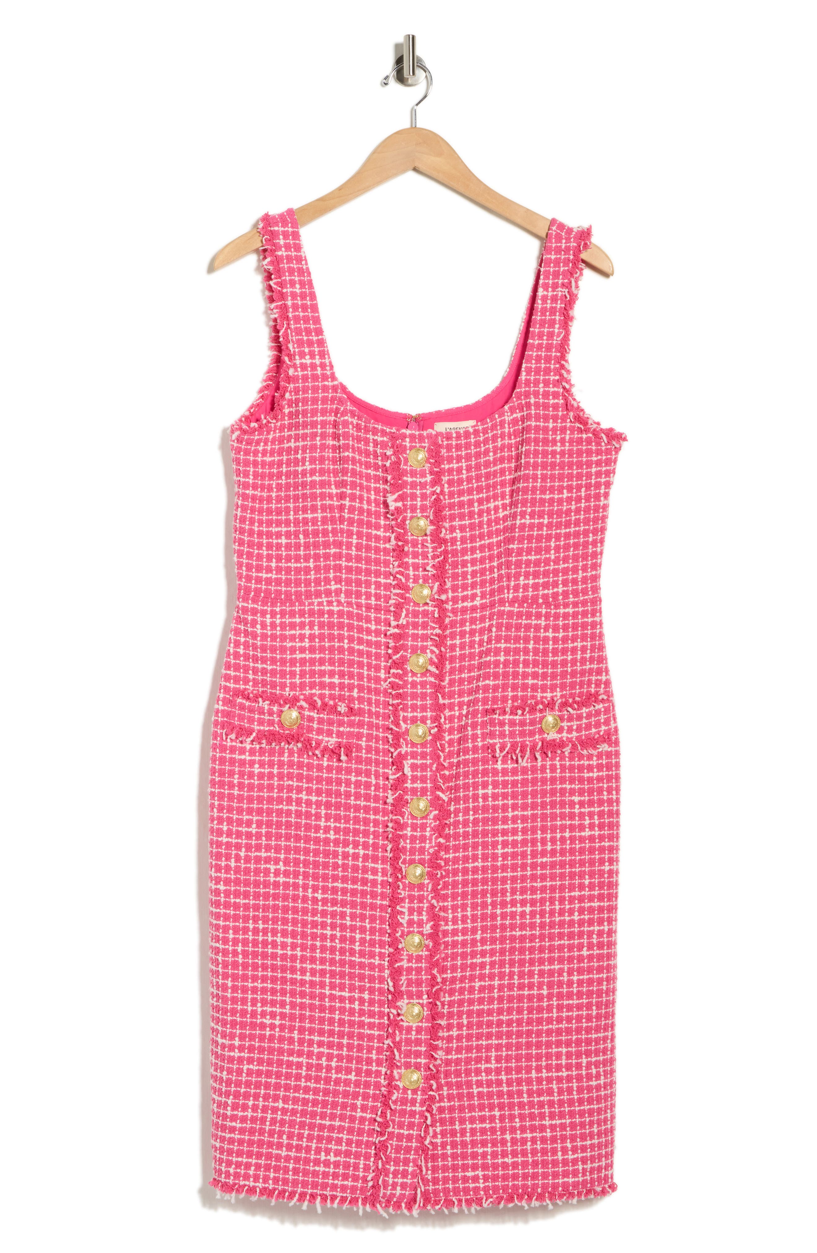 L'AGENCE Aya Sleeveless Tweed Midi Dress