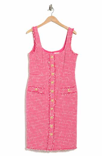L'AGENCE Aya Sleeveless Tweed Midi Dress