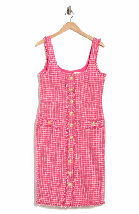 L'AGENCE Aya Sleeveless Tweed Midi Dress