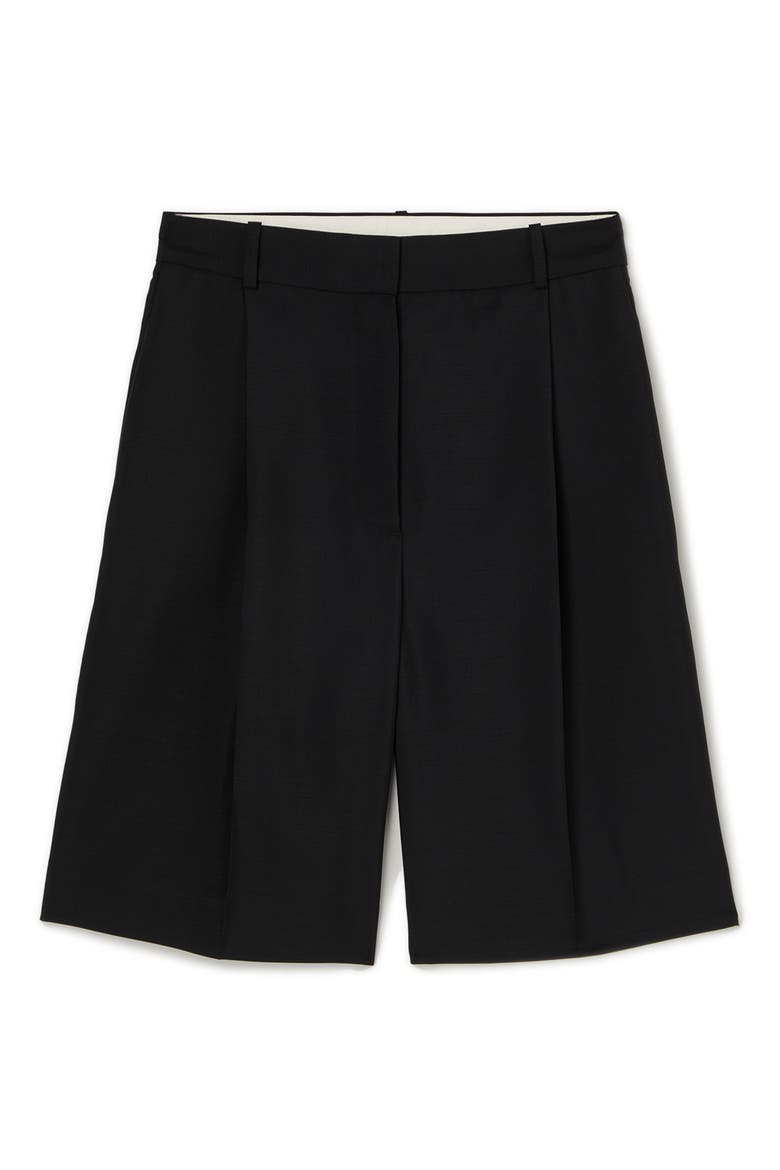 Tailored Wool & Mohair Shorts, Alternate, color, BLACK