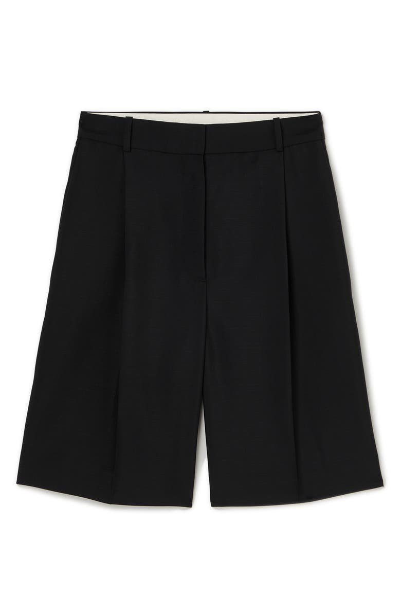Róhe Tailored Wool & Mohair Shorts, Alternate, color, Black