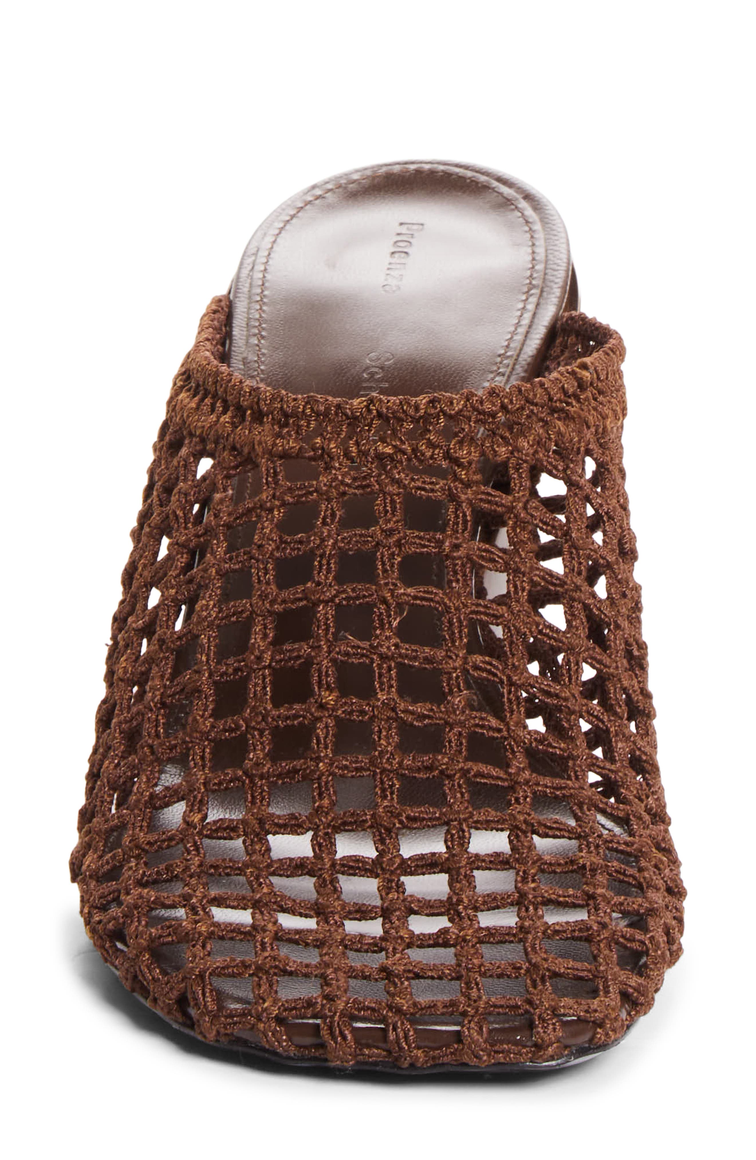 Slant Crochet Wedge Mule, Alternate, color, MUSHROOM