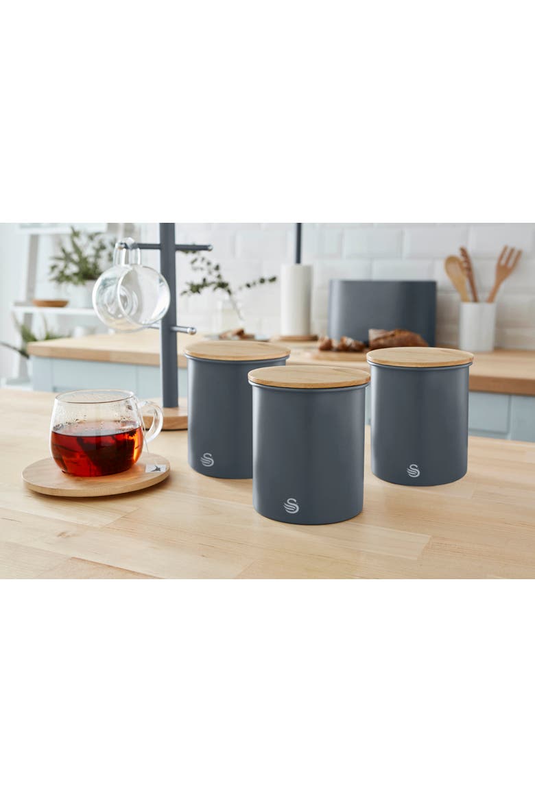 Nordic Set of 3 Cannisters, Alternate, color, Gray