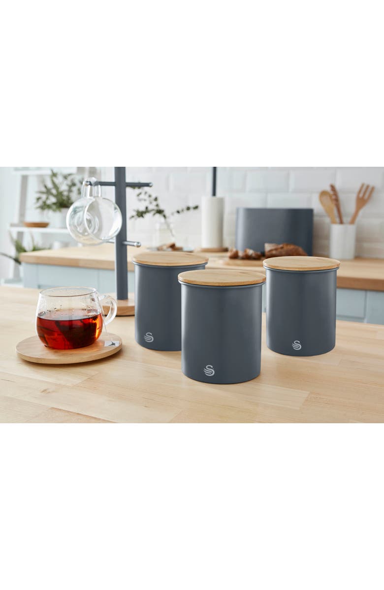 Swan Nordic Set of 3 Cannisters, Alternate, color, Gray