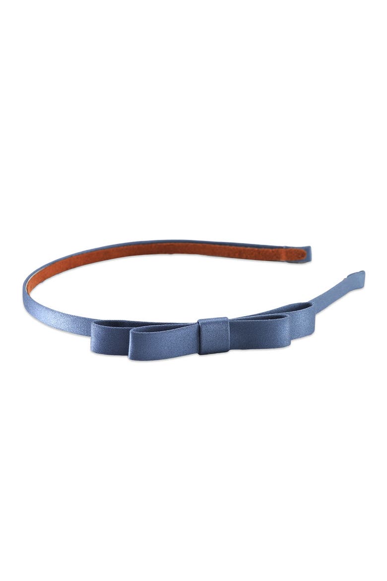 'Skinny Bow' Headband, Main, color, DENIM