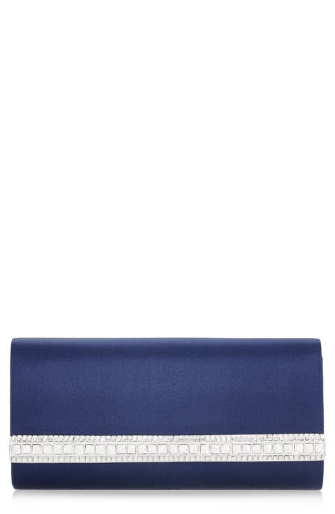 Perry Crystal Bar Satin Clutch