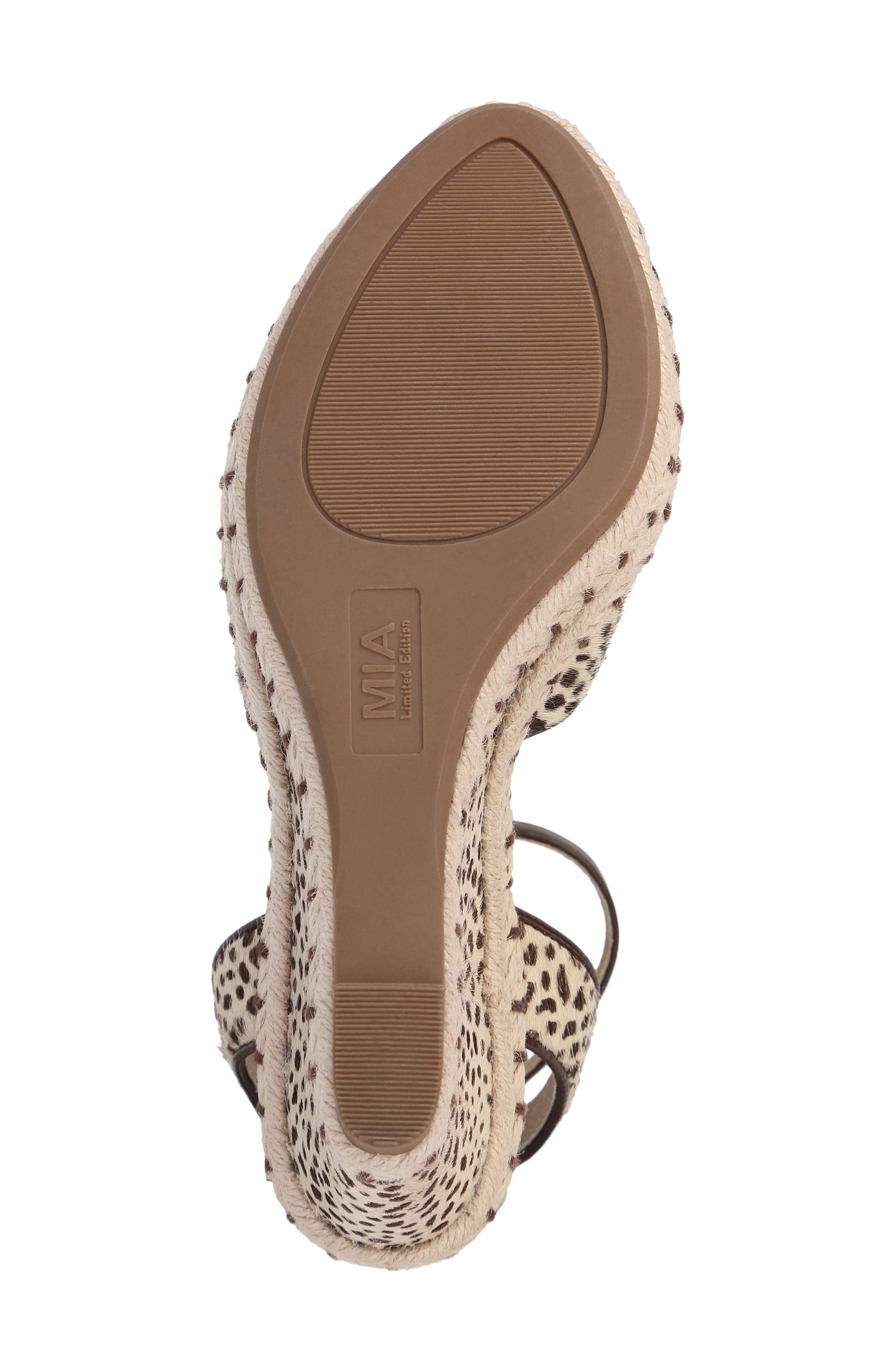 Mallorca Ankle Strap Espadrille Genuine Calf Hair Platform Wedge Sandal, Alternate, color, CHEETAH CALF HAIR