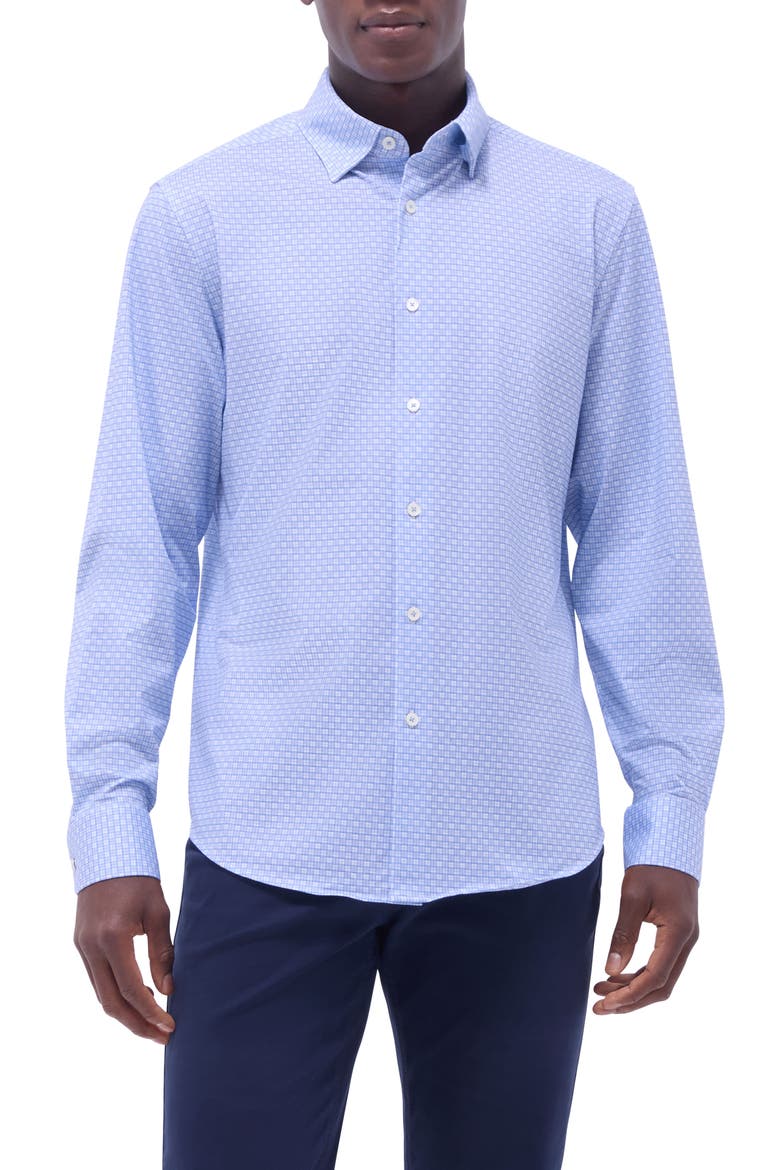 Jules OoohCotton® Grid Check Button-Up Shirt, Main, color, AIR BLUE