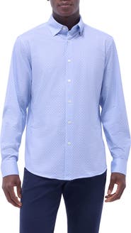Bugatchi Jules OoohCotton® Grid Check Button-Up Shirt